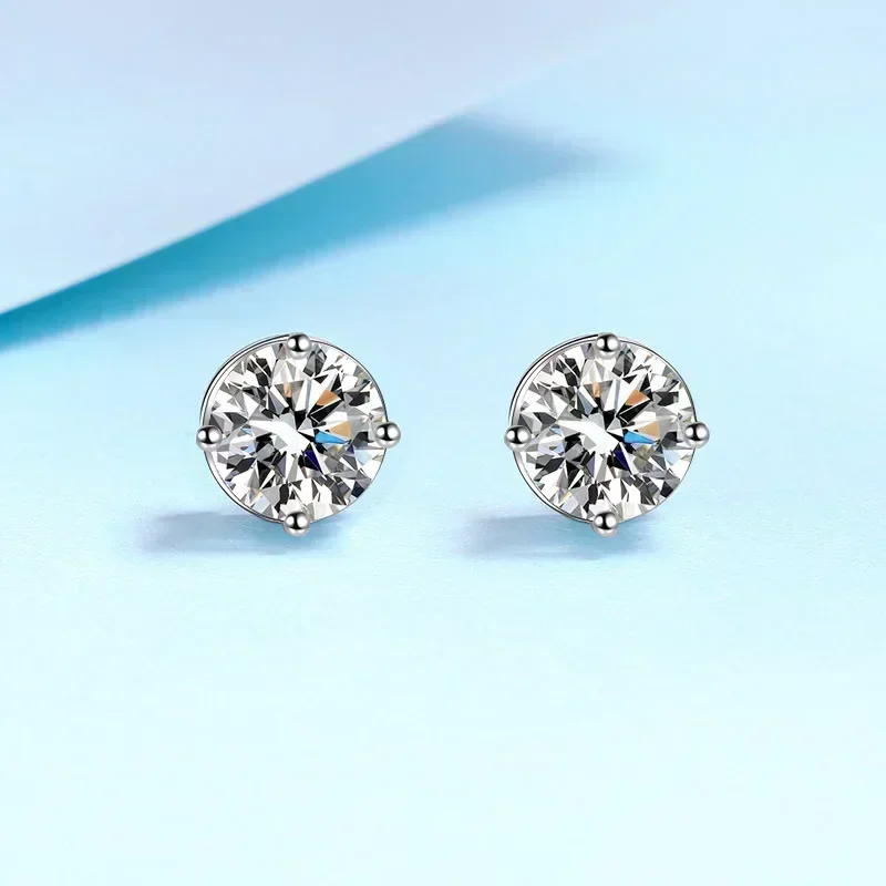 

Moissanite Diamond 0.3/0.5/1/2 Carat Screw Stud Earrings, Platinum PT950 Earrings for Women Christmas Gift Jewelry