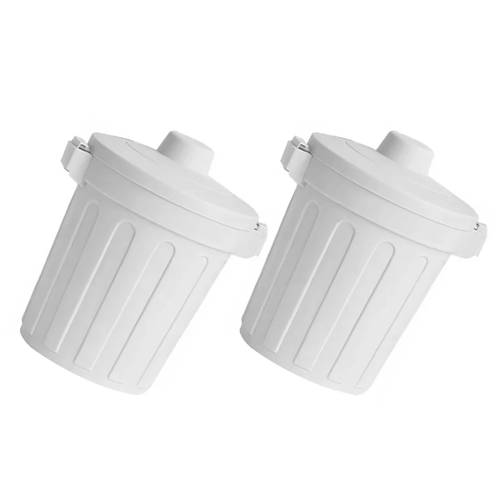 

2Pcs Multifunctional Mini Trash Cans Stylish Desktop Storage Cases High Quality Waste Paper Breadcrumbs Holder Bathroom