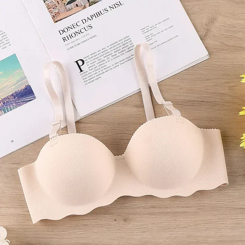 

For One-pieces Solid Bras Brassiere Wireless Seamless Lingerie Push Sexy Up Straps Color Gather Underwear Convertible Women