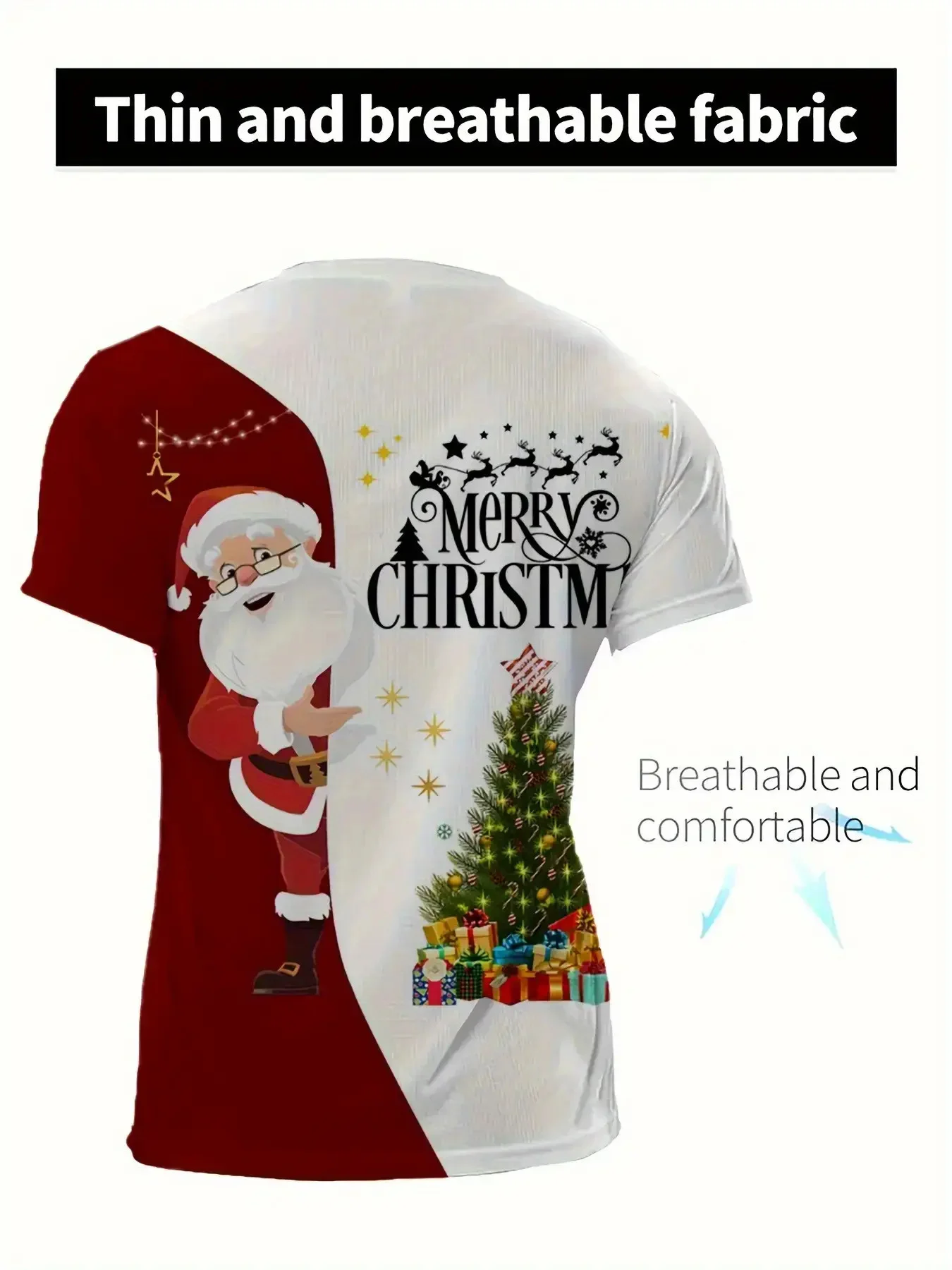 Matching Family Christmas T-Shirts with Santa Claus Graphic and 