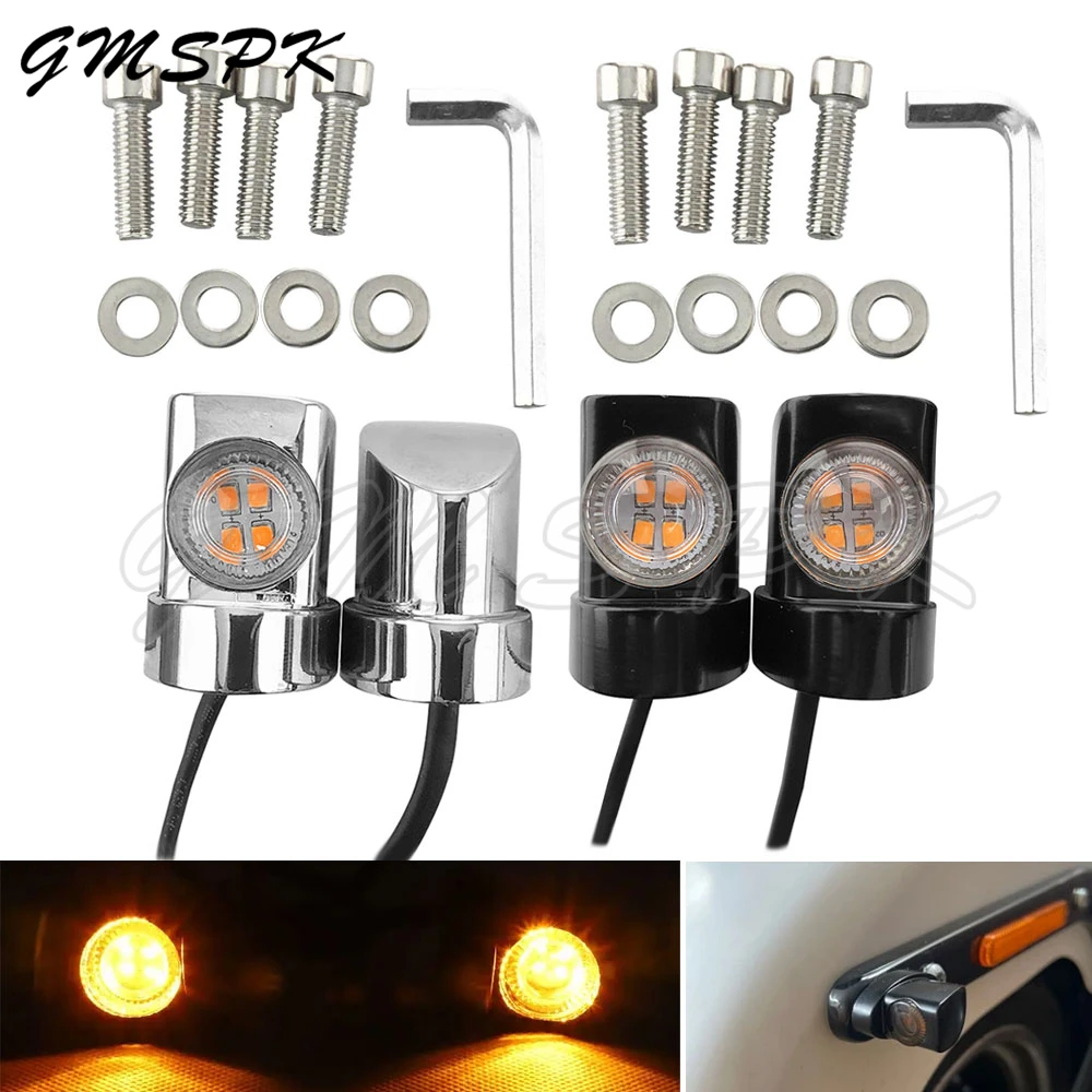 

2/4pcs Motorcycle Mini Rear Fender Strut LED Turn Signal Lights Tail Brake Blinker Flasher Fit for Harley Sportster Dyna Softail