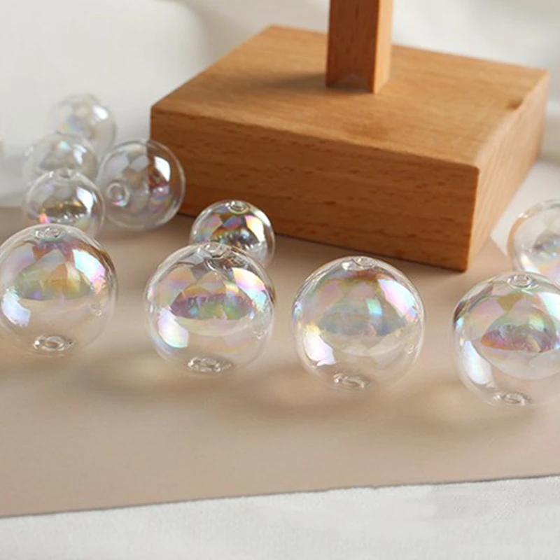 4PCS Korean Jewelry Colorful Glass Ball Mermaid Bubble Earrings Pendant Beads DIY Making Supplies Accessories Material