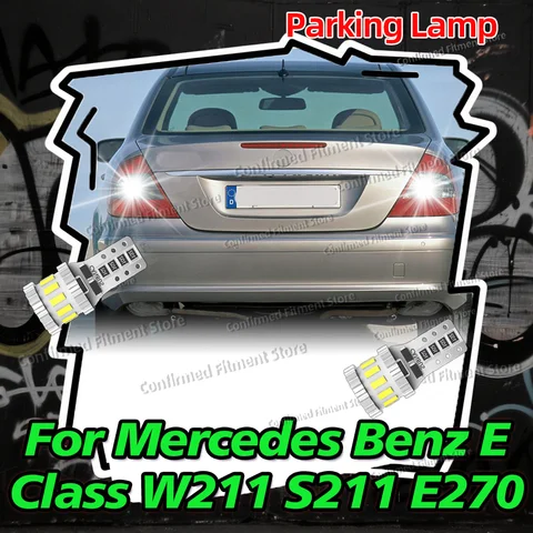 W5W T10 LED-lampor Parkeringsljus 6000K 12V För Mercedes Benz E-klass W211 S211 E270 E300 E320 E350 E500 2002-2008 2005 2006 2007 10 best sales Mercedes ML270 - №4