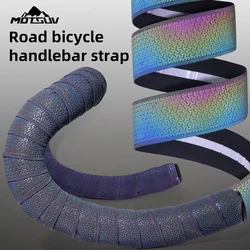 MOTSUV Road Bicycle Discoloration Handlebar Tape Reflective Color Bike PU EVA Cycling Damping Anti-Vibratio Bicycle Accessories