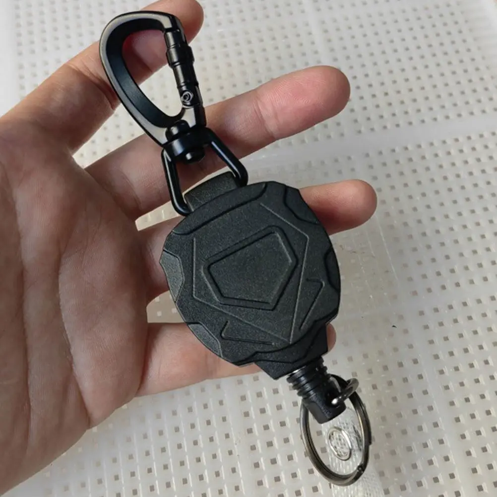 2Pcs Keychain Anti-Loss Retractable Buckle High Elastic Heavy Duty Flexible Climbing Portable Hanging Reel Key Holder Outdoor