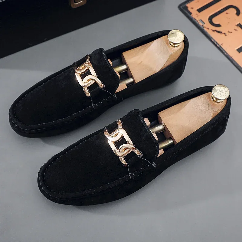 Fashion Suede Men Casual Shoes  Breathable Comfort Slip-on Mens Driving Shoes Luxury Brand Men Loafers Mens Lazy Shoes Moccasin