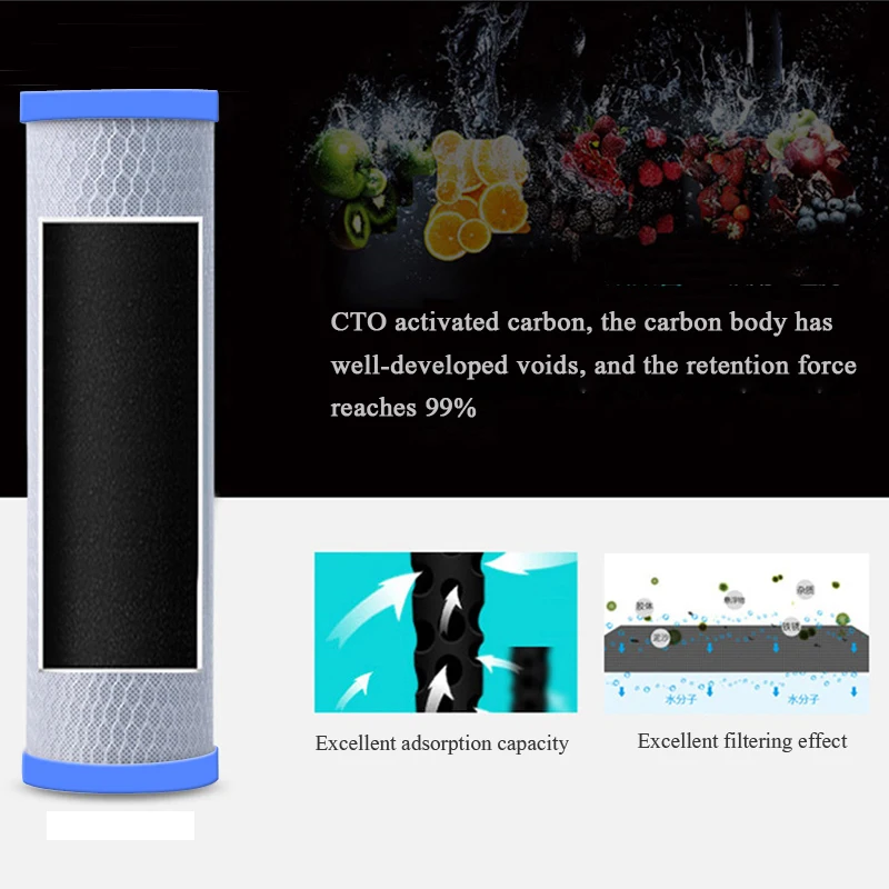 Universal Water Filter Activated Carbon Cartridge Filter 10 Inch Cto Block Carbon Filter Water Purifier Free Shipping 2pcs