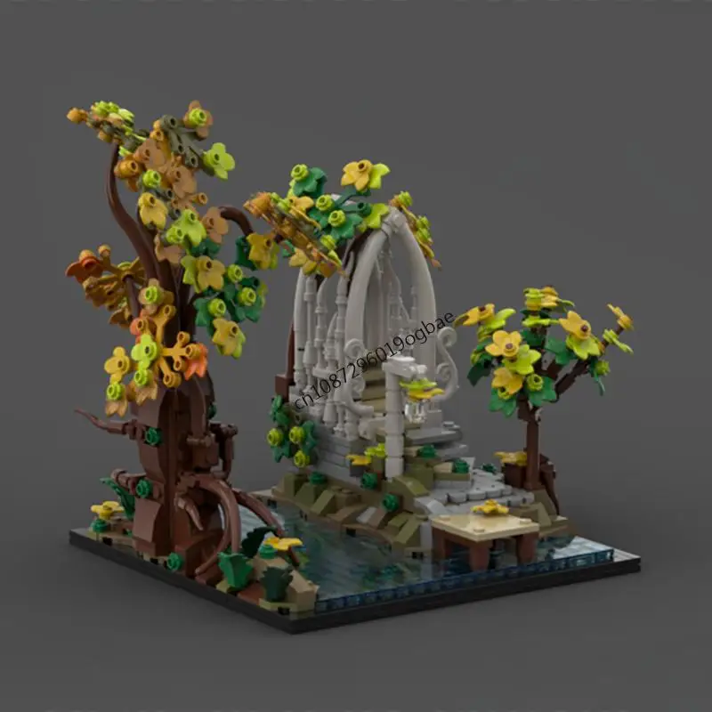 

New 1113Pcs Famous The Rings Movie Series Moc Lothlorien Farewell Model Building Blocks Diy Creative Ideas Kid Toy Birthday Gift