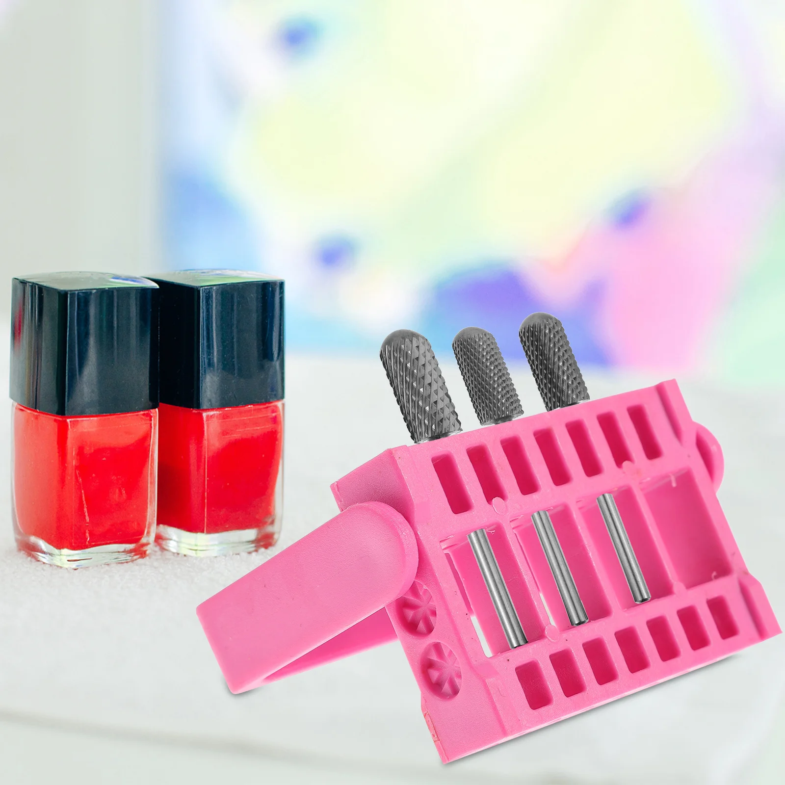 

16 Holes Manicure Grinding Tool Box Compact Lightweight Holder for Nail Grinding Heads Organized Storage Dark Blue