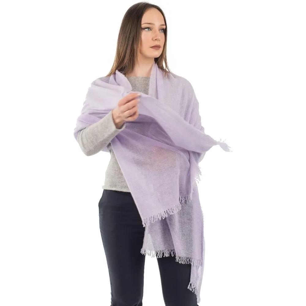 Xale Pashmina 100% Cashmere - Fabricado Italiano - Tamanho Único Feminino - Envoltório Macio Luxuoso