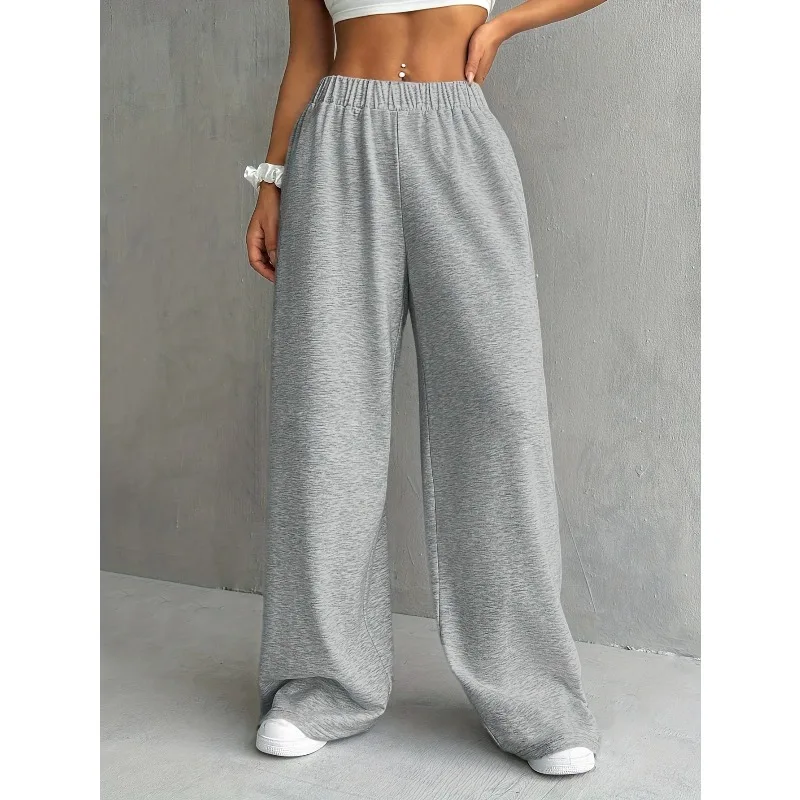 أزياء العلامة التجارية الأمريكية لجميع المواسم للجنسين عارضة الصلبة اللون فضفاضة واسعة الساق الخريف والشتاء السراويل الركض الجديدة