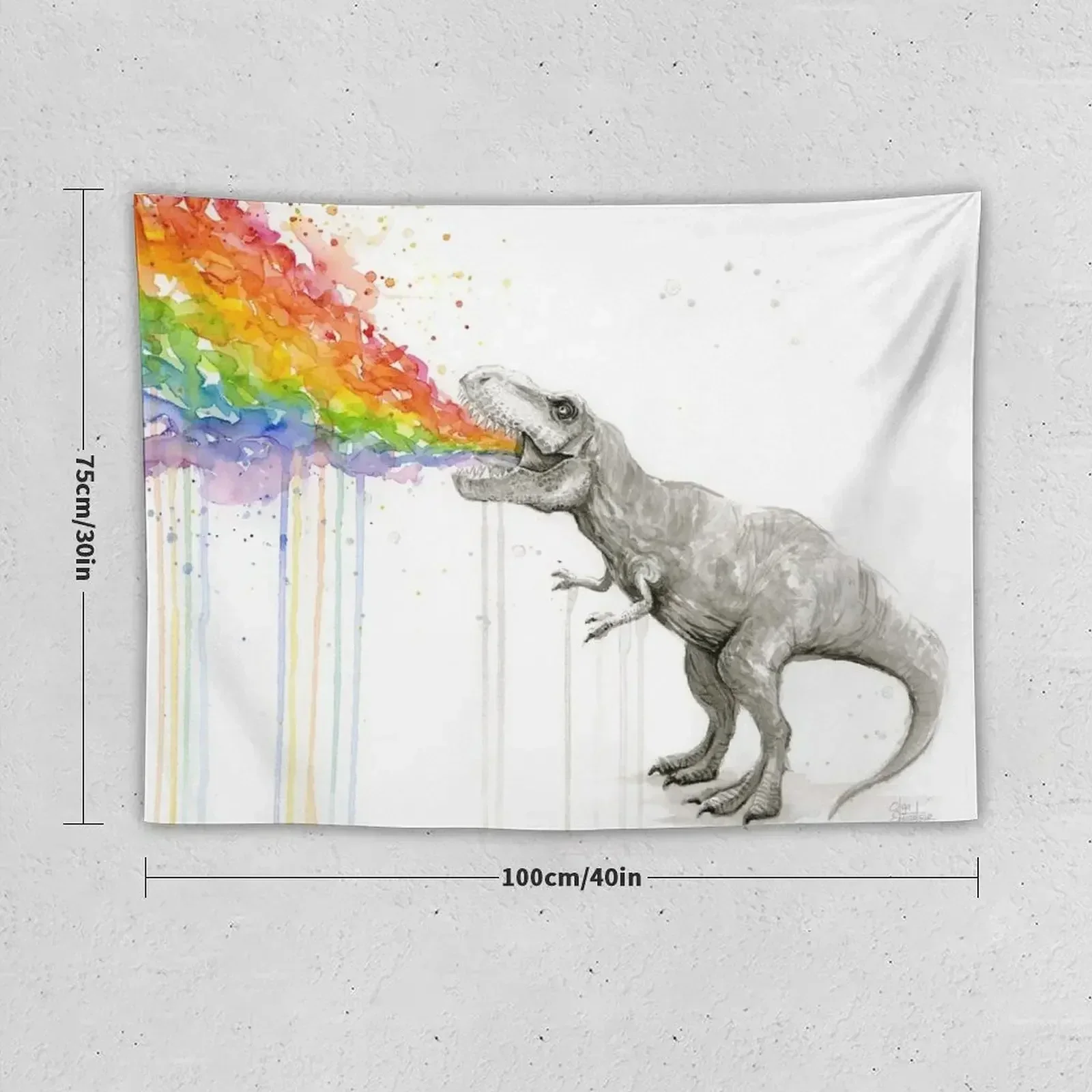 T-Rex Rainbow Puke Tapestry Wall Decorations Bedroom Decoration Home And Comfort Decor Things To The Room Tapestry