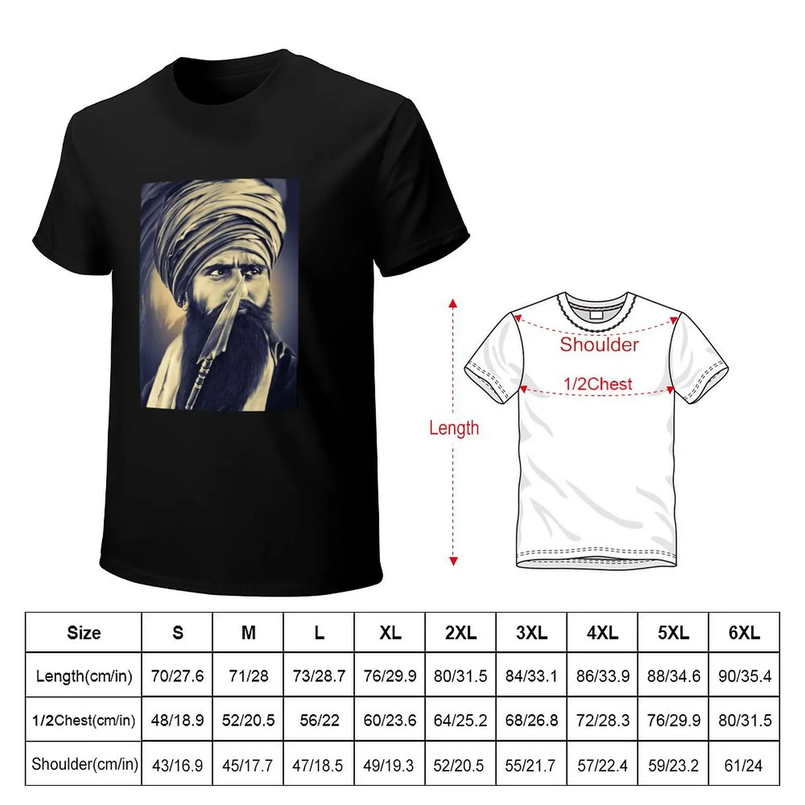 BHINDRANWALE BHINDRANWALE BHINDRANWALE Sticker T-Shirt Plus Size Gym Sports T-Shirt
