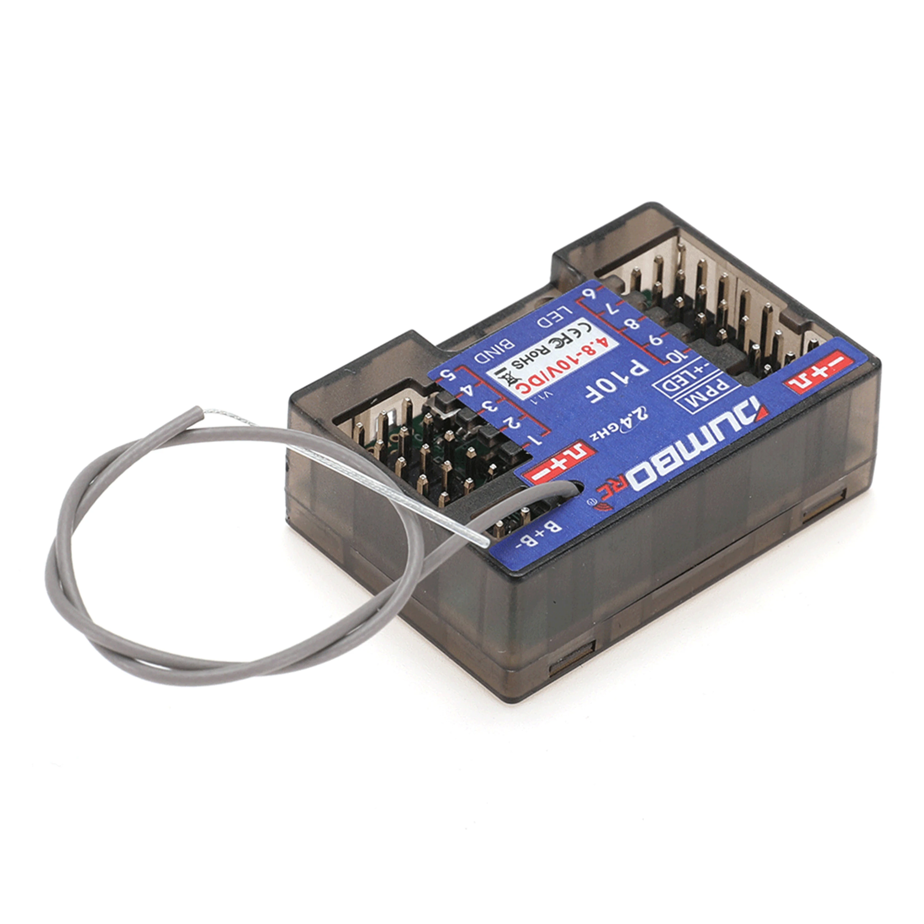 DUMBORC 10CH レシーバー P10F P10FG 2.4G ジャイロ電圧リターン X10P350 X6PM-350 DDF350 送信機リモコンカーボートタンク用