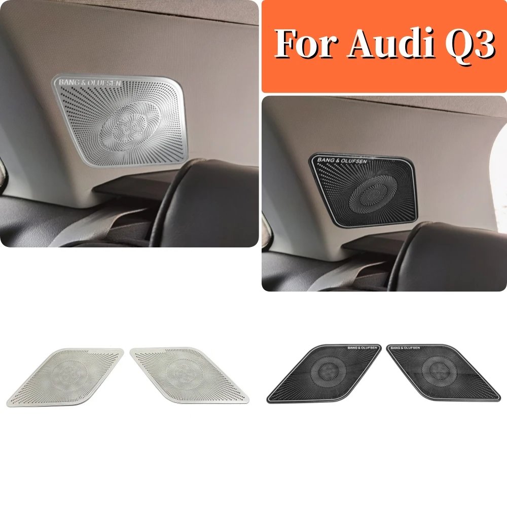 Stainless steel Car Sticker Interior Styling Accessories Fit For Audi Q3 2019-2021 2022 2023 Trunk horn decorative Cover Trim