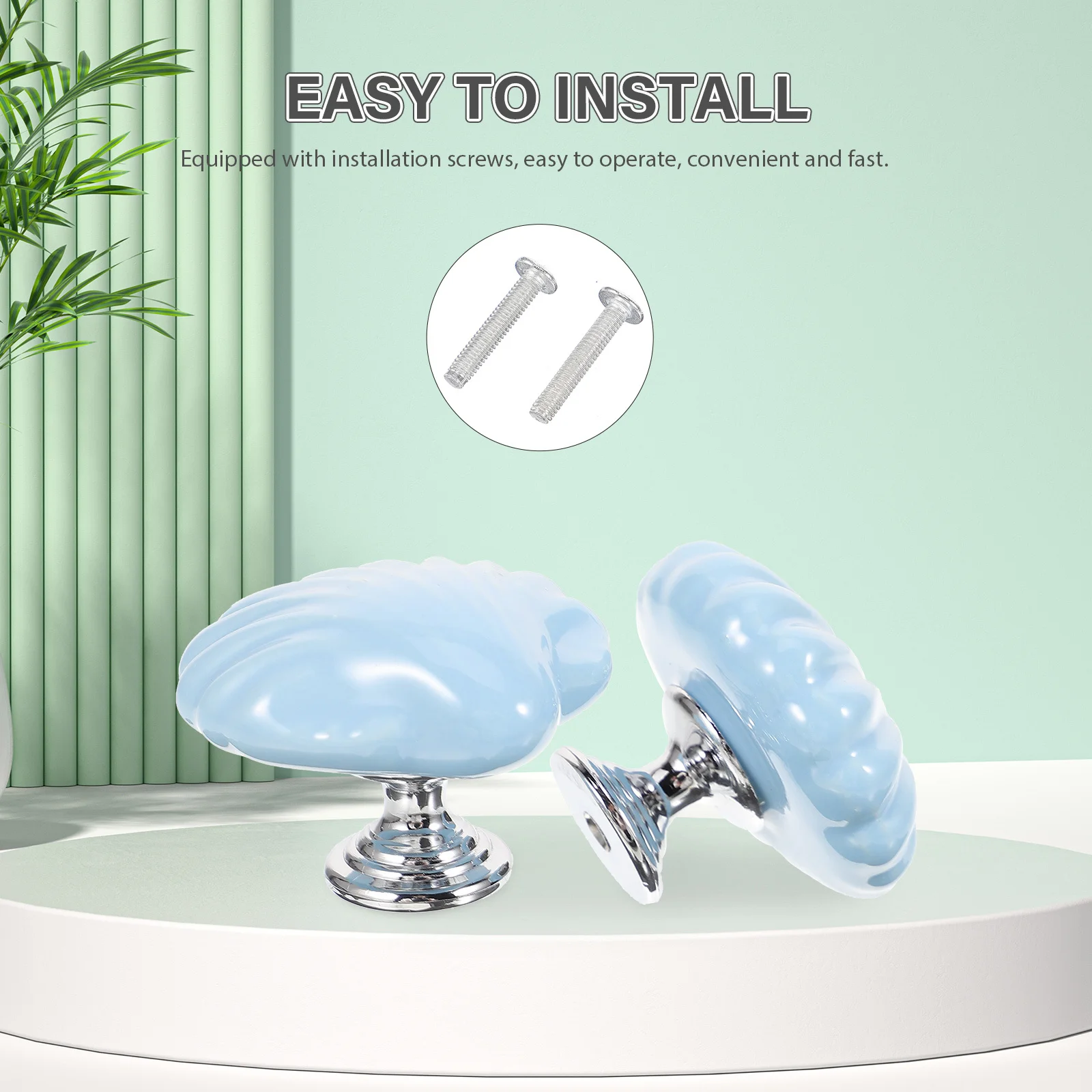 

2 шт., ручки для шкафа в форме ракушки, керамический материал, современные декоративные ручки для ящиков, ручки для шкафа, мебельные ручки