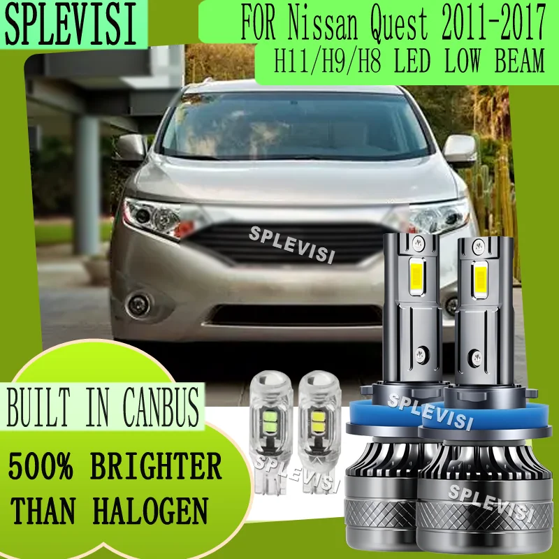 

6000K LED Bulbs with Cooling FanEnhanced Night Vision Waterproof Low Beam For Nissan Quest 2011 2012 2013 2014 2015 2016 2017