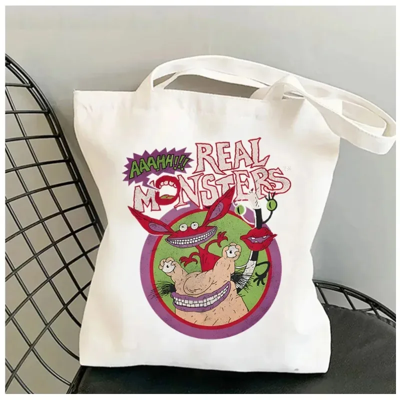 Aha, what a monster! This is a women's shoulder bag，Cute vintage shopping bag，Fashionable handbag，Reusable