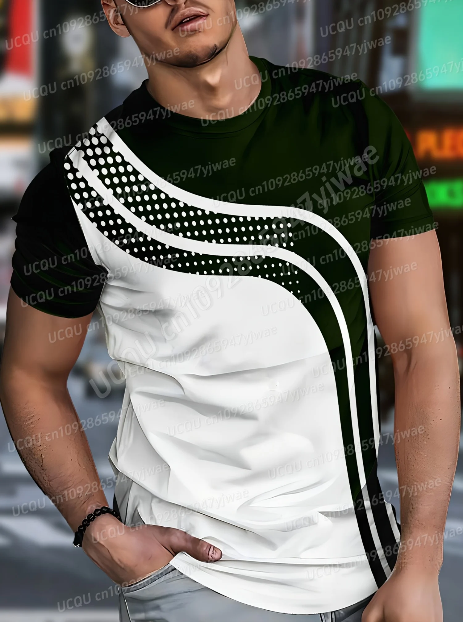 

HOT SELL Summer Men Sports Loose Comfortable Men's T-shirt Digital 3D Print Men's Short-sleeved Top Daily Street Mens T-shirt