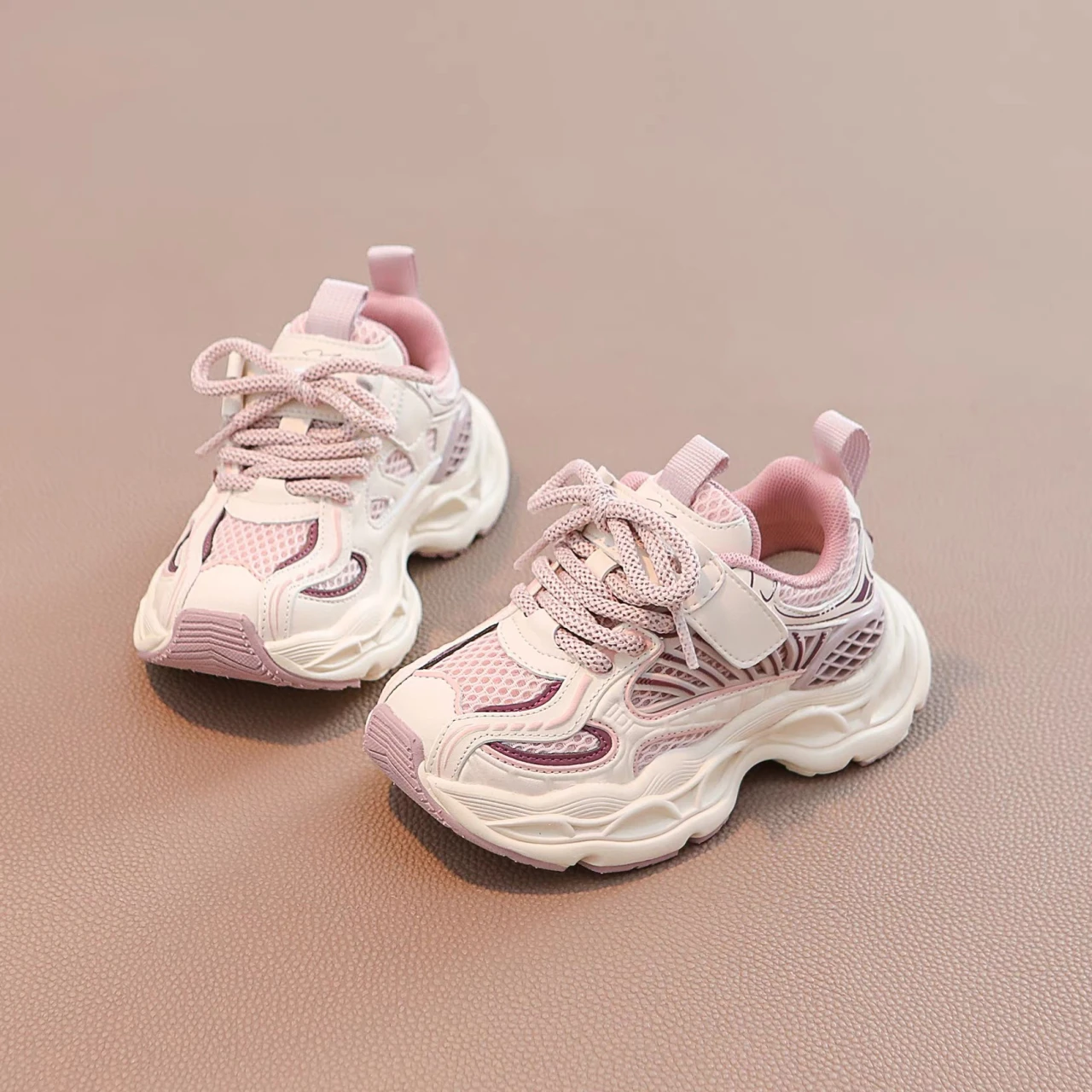 Children's Girls Chunky Sneakers Kids Sports Hiking Tennis Running Shoes New Toddler Lightweight Breathable Mesh Casual Trainers