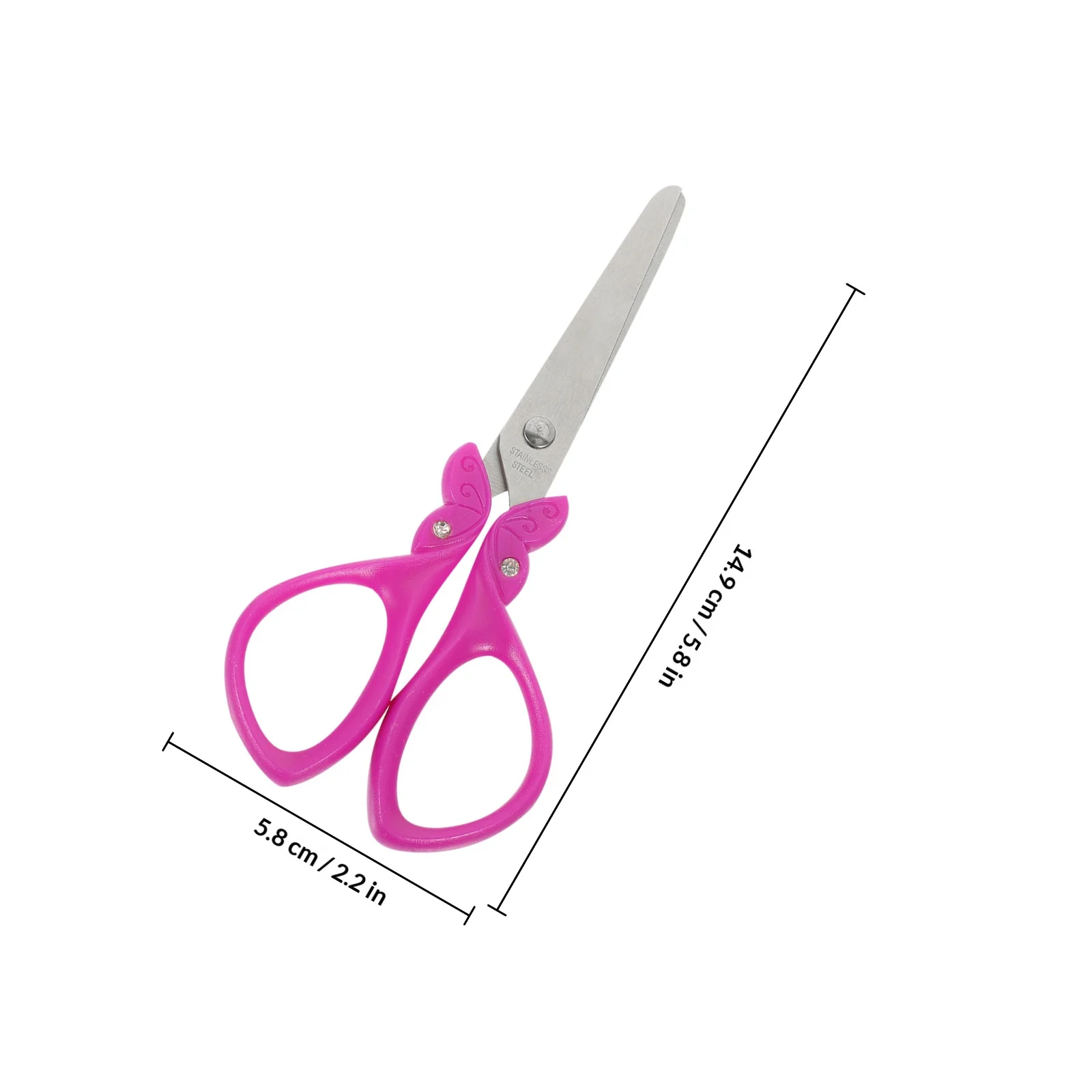 Safe Rounded Head Craft Scissors Diamond Embellished Scissors for Paper Cutting Preschool Training Supplies