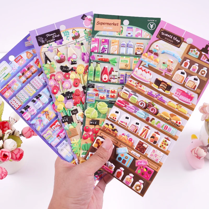 3D Retro Japanese Food Series Scrapbook Journal Sticker Creative Design Stereo Stationery Sticker DIY Decor Student Sticker
