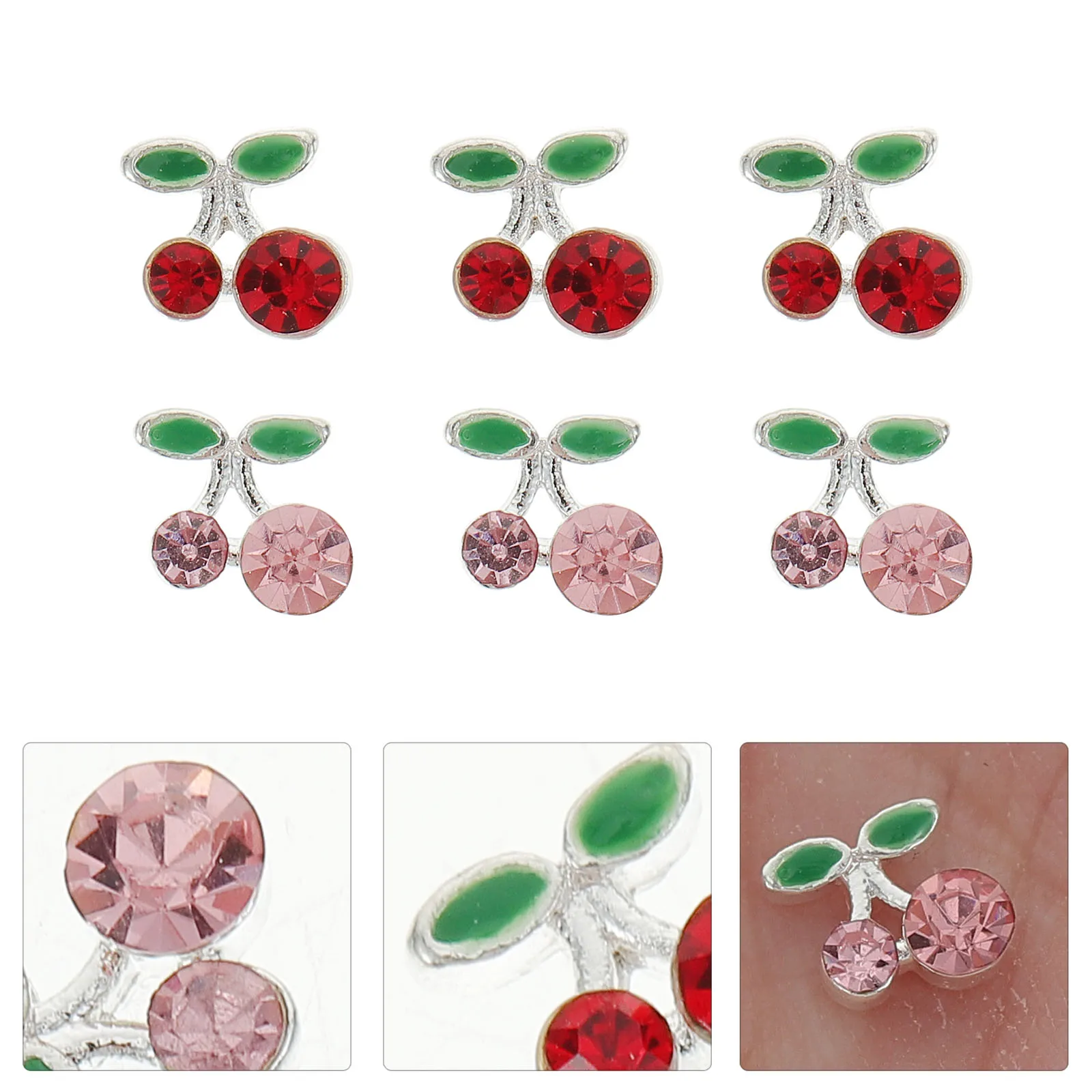 

36 pcs Charms Jewelry Cherry Shape 3D Decorations for Wedding Christmas Proms Alloy Nail Art Accessories Durable Resin Nail Gems