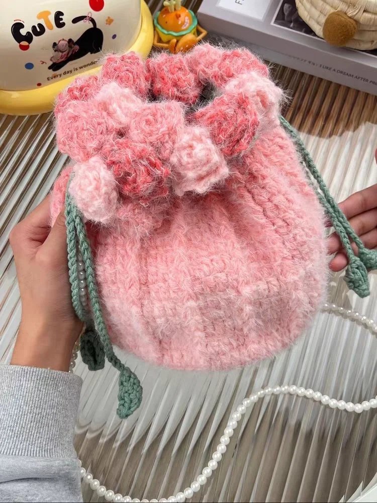 handcrafted-gradient-rose-bouquet-bucket-bag-diy-crocheting-material-kit-single-shoulder-bag-for-girlfriend-gift
