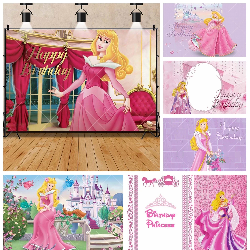 

Disney Aurora Princess Sleeping Beauty Kids Girls Birthday Gifts Party Banner Backdrop Custom Room Photo Poster Decor Background