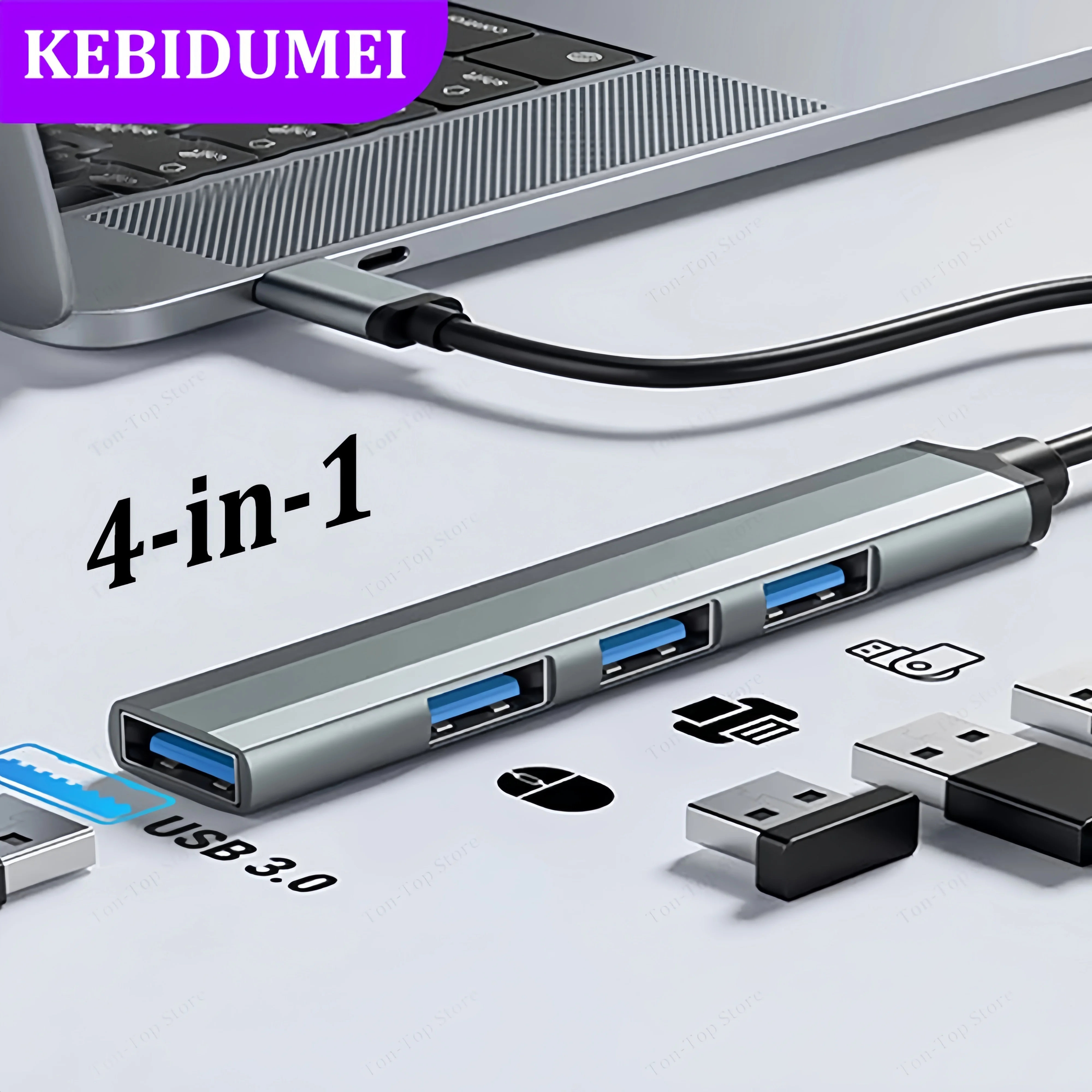 

4-in-1 USB 3.0 HUB USB Hubs Docking Stations Type C 3.1 Multi USB Splitter OTG Adapter For PC Computer Accessories Macbook Pro