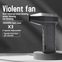 ﻿X3 Violent Fan Mini Turbo Jet Fan Handheld Brushless Motor 130000RPM Wind Speed 52m/s Industrial Duct Fan 3-Speed Adjustable