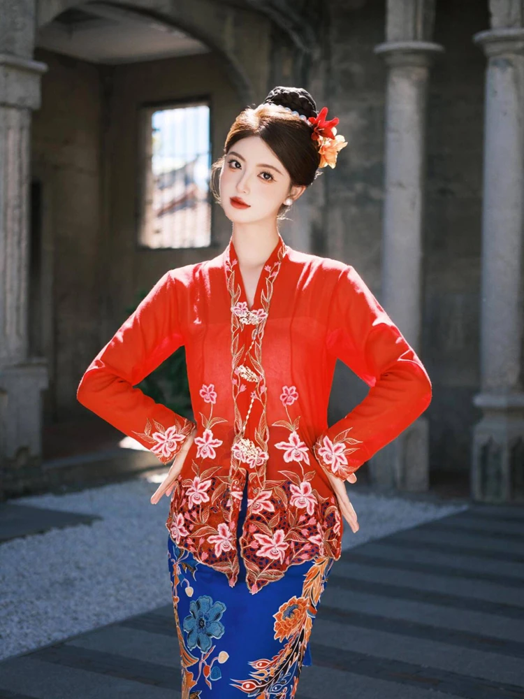 

Folkloric Dai Minority Flower Crown Clothing Travel Photography Trendy Girl Summer Ethnic Minority Small Niu Clothes