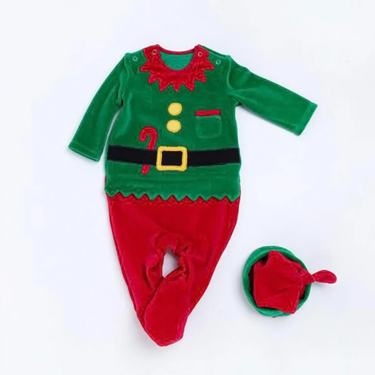 

Baby Christmas Suit Romper Size 66 Cotton Thick Fleece Infant Jumpsuit Baby Santa Claus Outfit Holiday Party Clothes