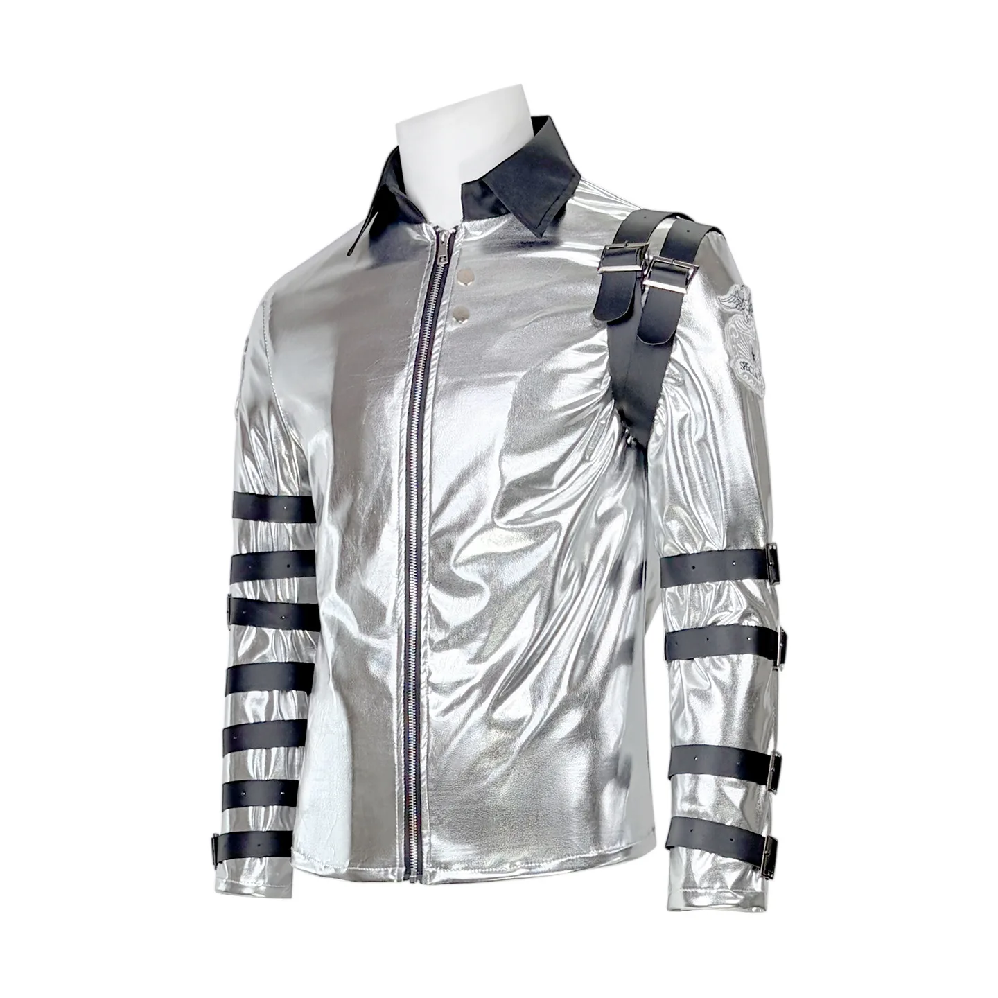 Michael Jackson Adult Cosplay Costume Silver Jacket Cyberpunk Retro Rock Star for Stage Performance Halloween Comic Con view 5