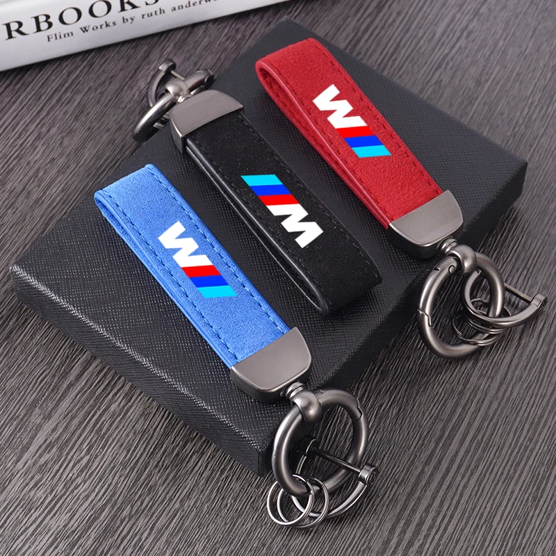 Luxuriöser Wildleder-Autoschlüsselanhänger für BMW X1 X3 G01 X4 G02 X5 F15 F16 M3 M4 F30 F31 F32 F34 F20 F21 F07 F10 1er 3er 5er 7er Serie