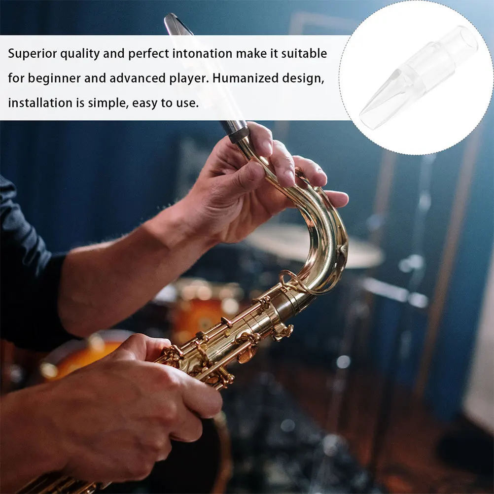 

Soprano Saxophone Head Transparent ABS Durable Easy Blowing Polished Edges Portable Professional Saxophone Accessory Music