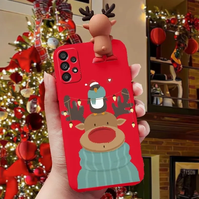 DIY Kerst Kerstman 3D Case Voor Xiaomi Redmi A3 10C 9A 9C 10 9 Mi 14T 11T 12T 13 12 11 Lite Redmi Note 8 Pro Sneeuwpop Telefoon Cover