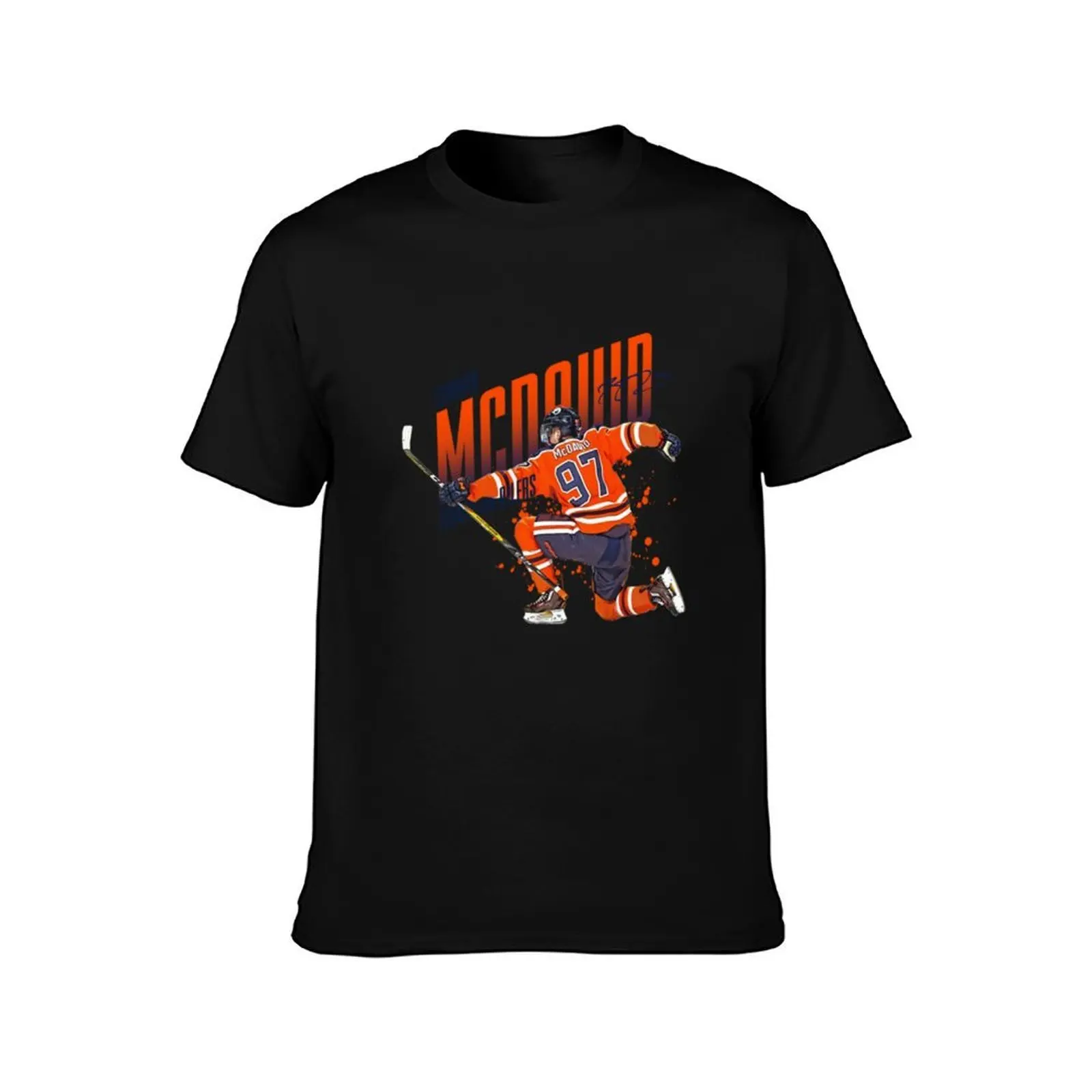 Connor Mcdavid T-Shirt, Summer Casual Cotton Tee, Oversized Streetwear Tops, Vintage Graphic Print, Loose Fit Short Sleeve