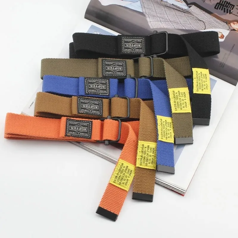 Korean-Style Instagram-Trendy Workwear Canvas Unisex Belt Hong Kong-Style Unique Hip-Hop Durable Belt for Men and Women