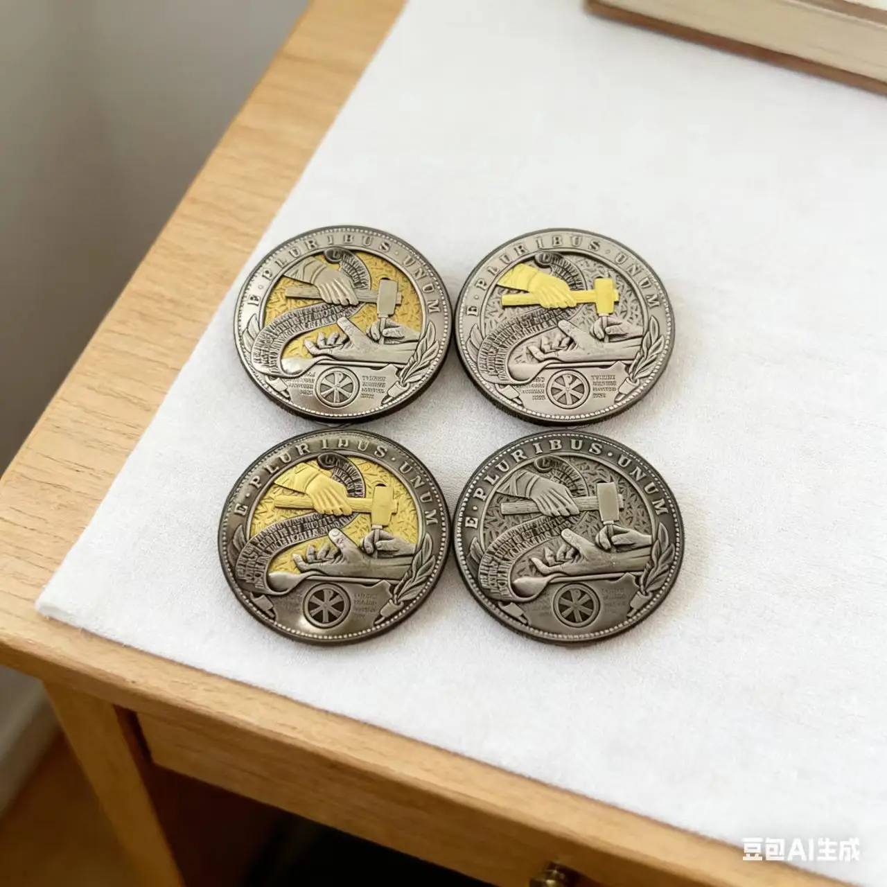 

Подвижный механизм-молоток для монет: коллекционный креативный подарок с изображением монет Хобо-Никол, Морган-Доллар, Роман-Бутин