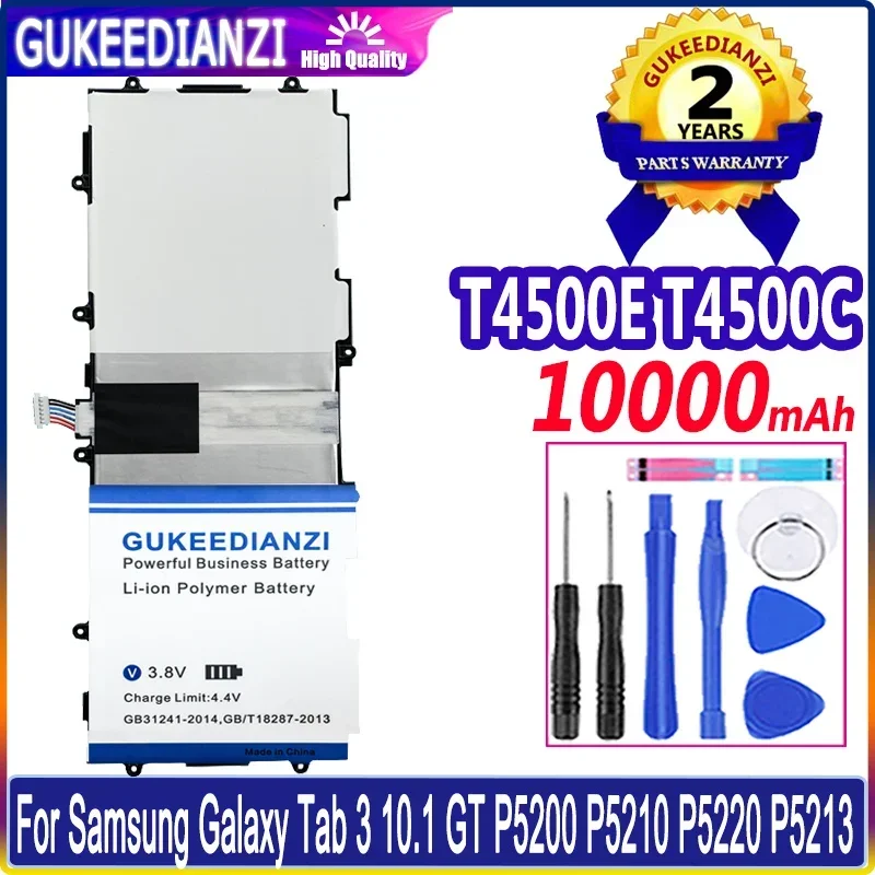 10000mAh T4500E T4500C Rechargeable Spare Battery For Samsung Galaxy Tab 3 10.1 GT P5200 P5210 P5220 P5213 Batteries