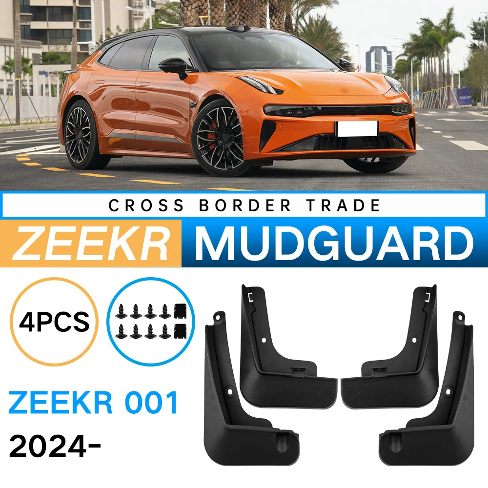 Frente e traseira Mudflaps roda, respingos guardas, Fender para Zeekr 001 2024, acessórios do carro, 4pcs