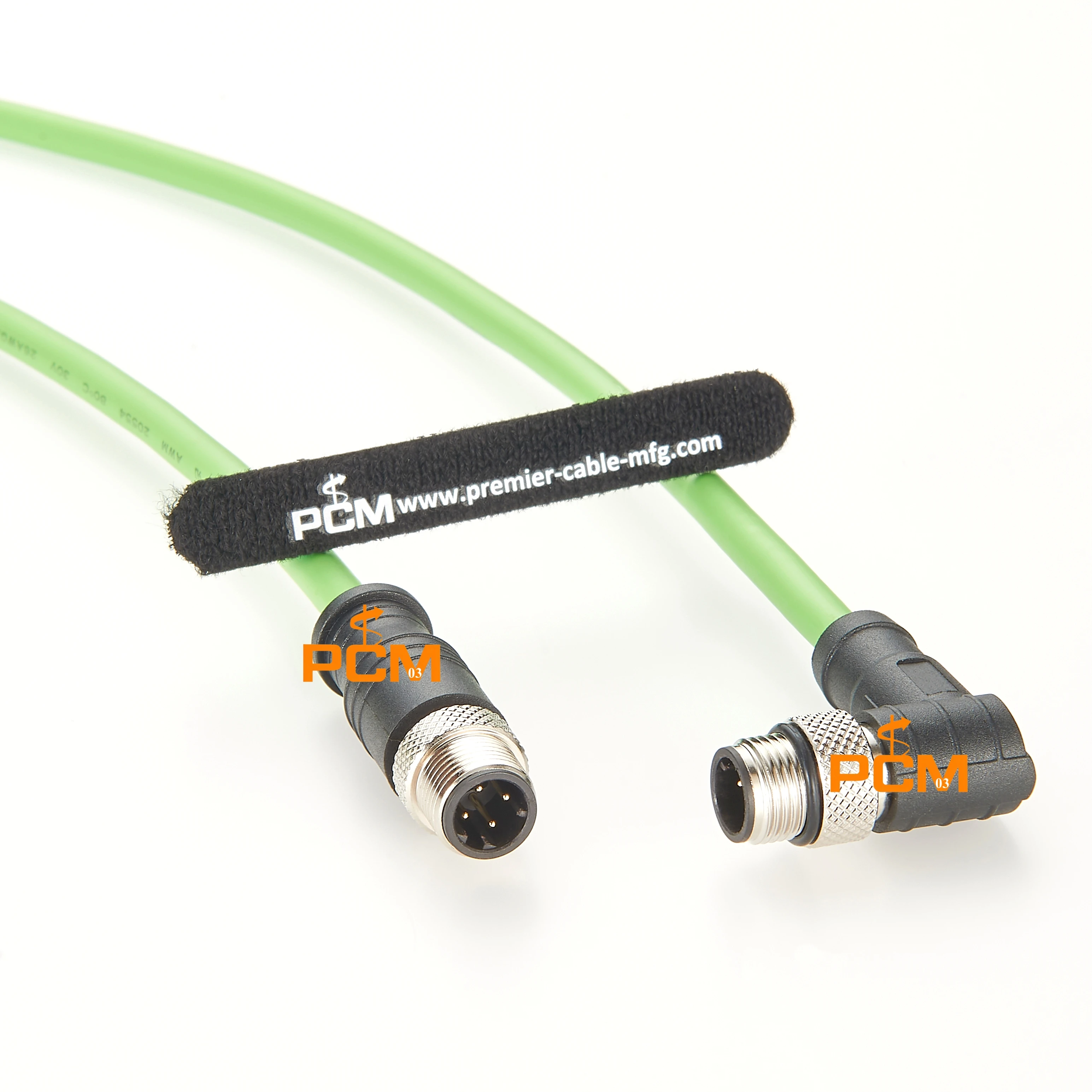 5M Right angle M12 to M12 4Pin D-Coded Connector Cable IP67 Aviation Plug Industrial male to male Ethernet Profinet Cord