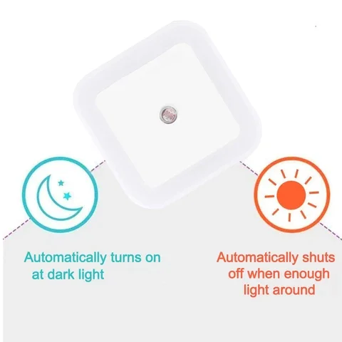 Lámpara de luz nocturna LED para niños, Minisensor de luz con Control de 110V y 220V, enchufe europeo y estadounidense, iluminación para sala de estar y dormitorio