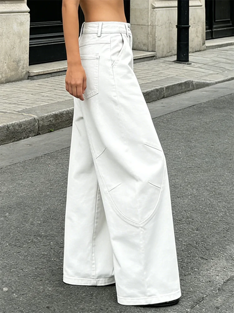 PBAP Boyfriend Women Baggy Jeans Vintage White Cleanfit Oversize Pockets Low Waist Loose Pants Casual Hip Hop Korean Streetwear
