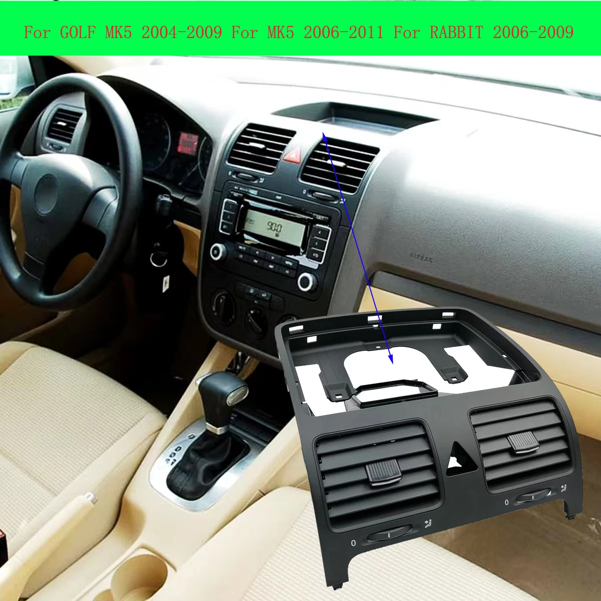 

For VW Jetta MK5 Golf 5 Rabbit Black Dash Board Car Accessories Air Outlet Vent 1K0819728 1K0819703 1K0819704 1K0819203