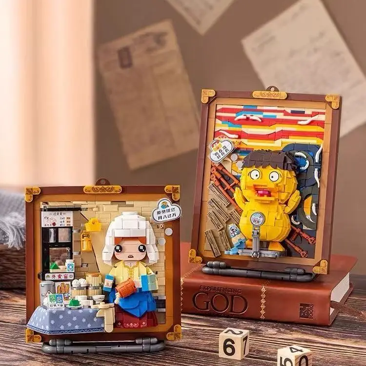 Blocs de construction de peinture à l'huile de renommée mondiale, assemblage créatif, ornements de peinture suspendus, ensemble de briques, jouets cadeaux pour enfants et adultes