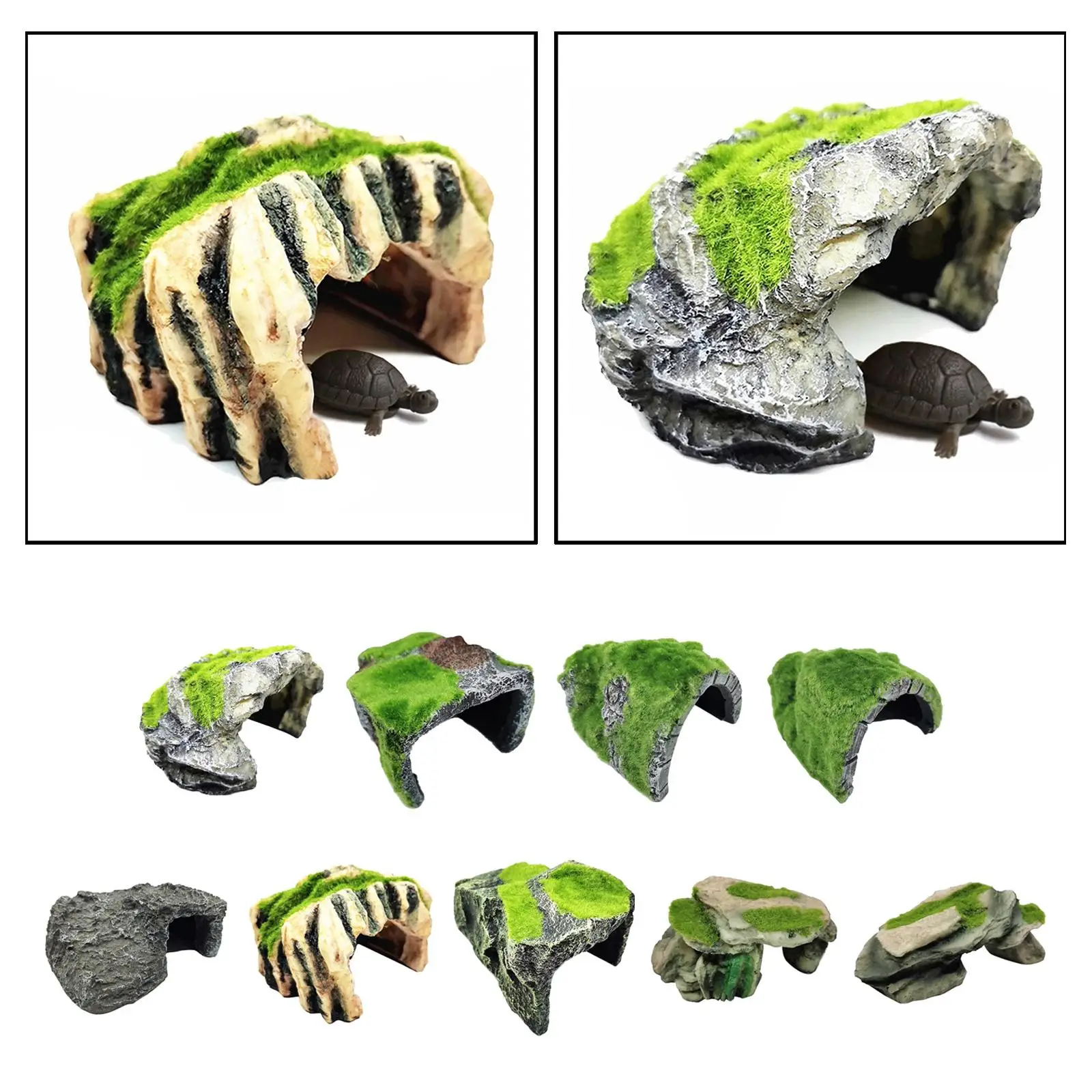 Novelty Pet Reptile Hiding Cave Decor Resin Material Pet Supplies