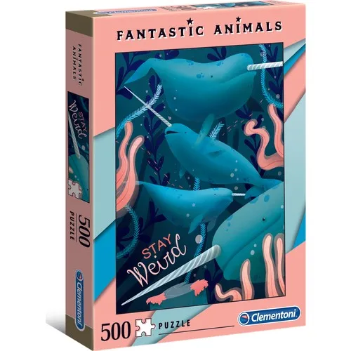 Clementoni-Puzzle Dewasa Hewan Fantastis 500 Piece-Narwhal