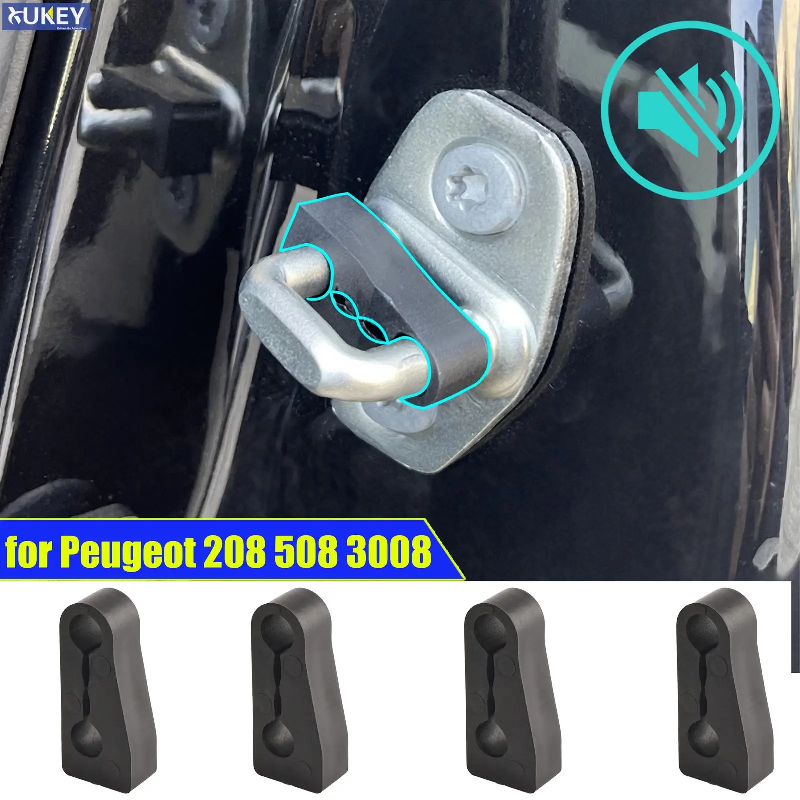 Door Lock Buffer Damper For Peugeot 208 308 508 2008 3008 5008 Partner Insulation Deaf Creaking Noise Seal Stopper Deadener